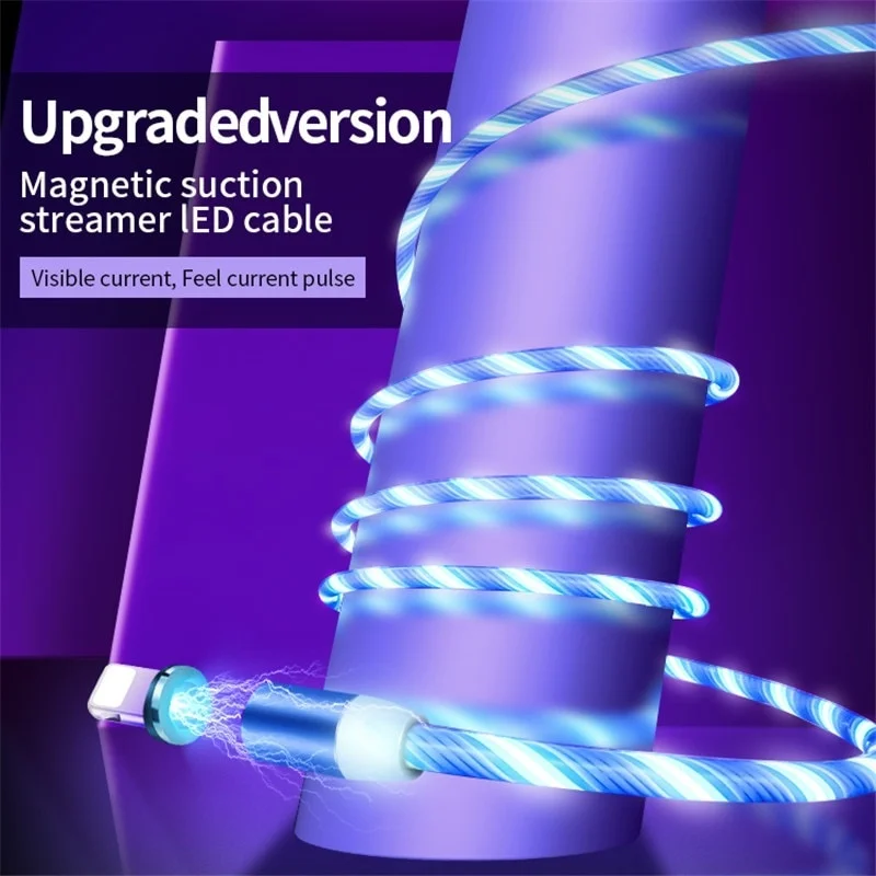 Магнитный светящийся зарядный кабель со светодиодной подсветкой для Huawei Honor Note 10