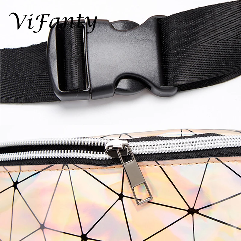 Поясная Сумка женская голографическая забавная Водонепроницаемая блестящая с