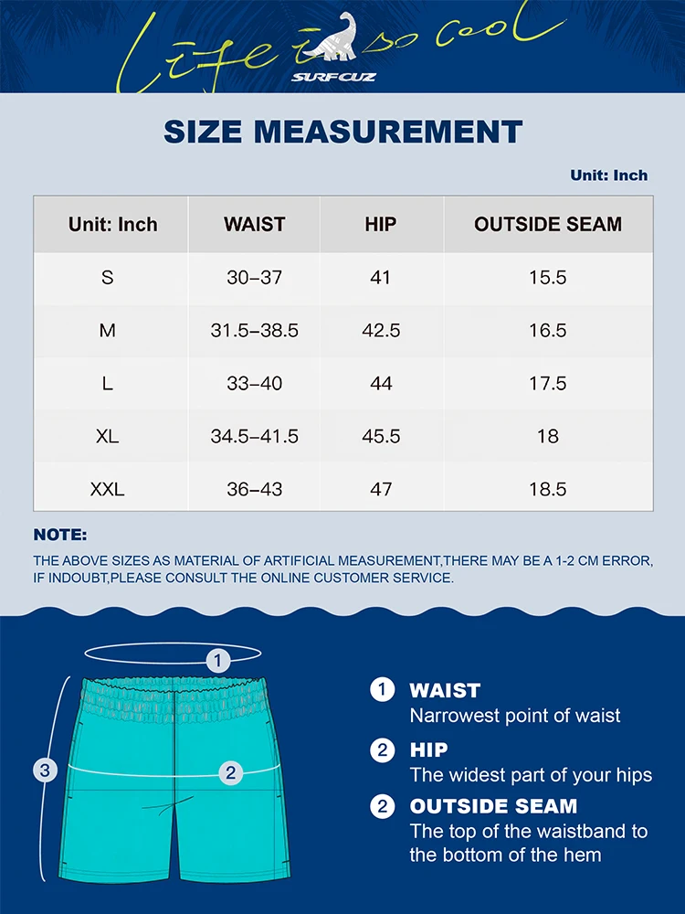 

SURFCUZ Men's Swimwear Beach Shorts Elastic Waist Quick-Drying Swim Trunks 2021 New Outdoor Running Surfing Sports Shorts