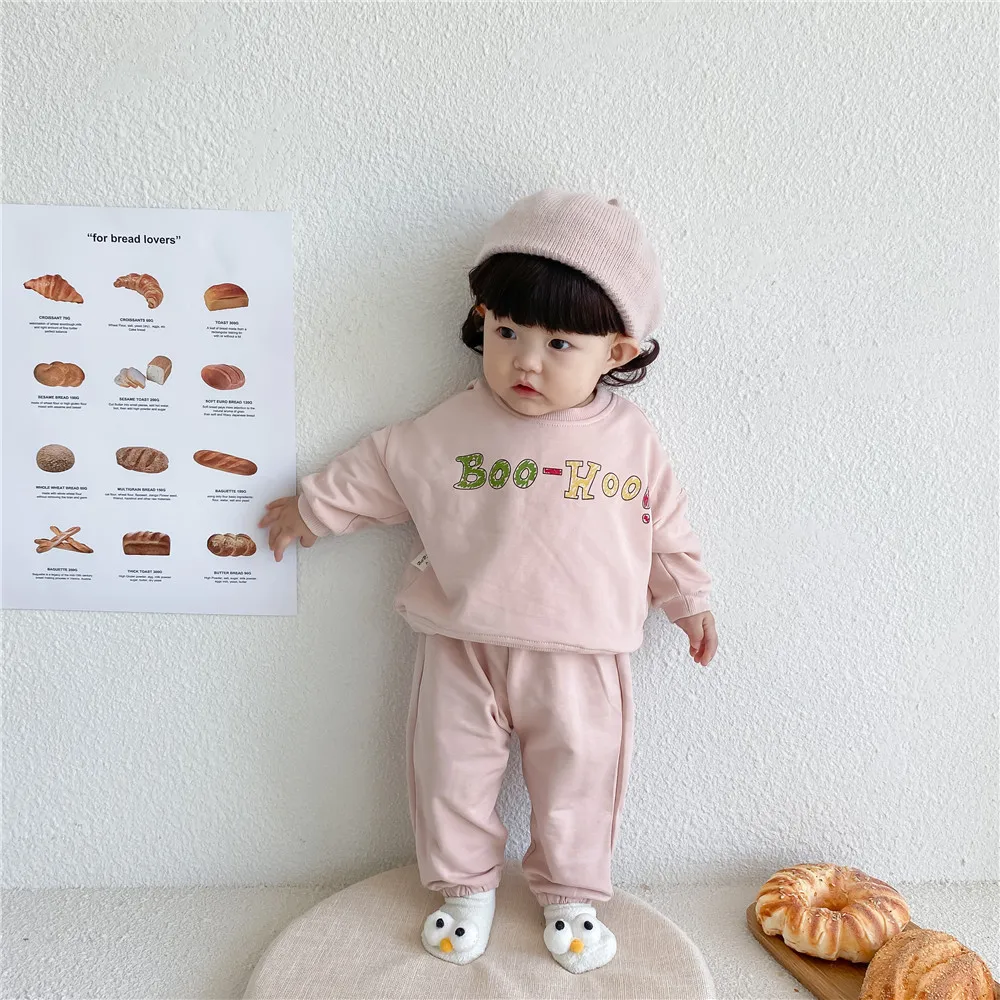

HoneyCherry Infant boy and girl baby printing casual sweater suit toddler girl clothes two piece set fashion clothes (no hat)