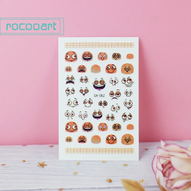 SK-062 Rocooart самоклеющиеся цветы Единорог узор дизайн ногтей украшения переводные наклейки на ногти акриловые маникюрные ногти принадлежности инструмент - Цвет: SK-062