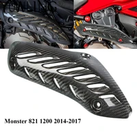 motocycle carbon fiber pipe exhaust heat shield cover guard muffler protector for ducati monster 821 1200 2014 2015 2016 2017