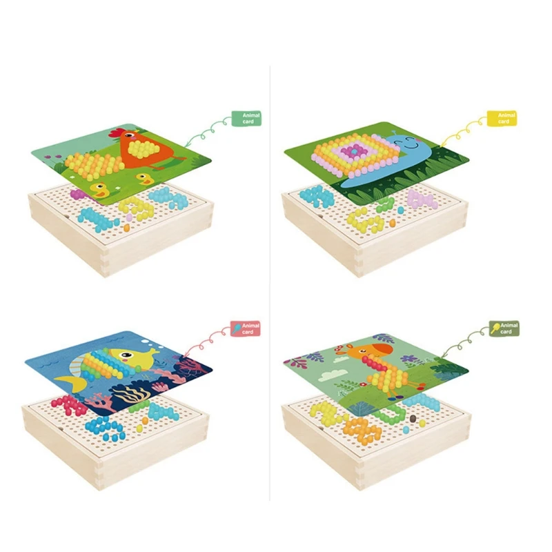 

Creative 3D Mushroom Peg Board Games, Jigsaw Puzzle DIY Toys for Children and Toddler Early Intelligence Exercise