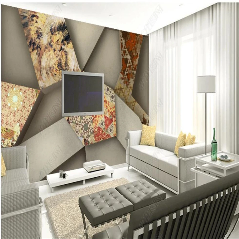 3d stereoscopic wallpaper abstract geometric 3d stereo background wall 3d murals wallpaper for living room free global shipping