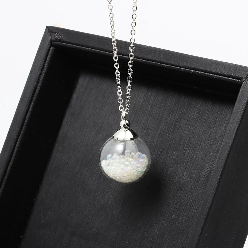

Fashione стильные женские круглые стеклянные сферы подвеска на цепочке вечерние ювелирное изделие в подарок с подвесками
