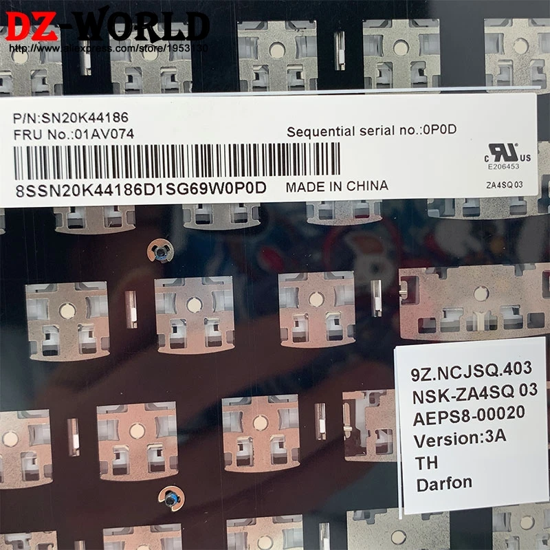 Новая Оригинальная Серебристая тайская Клавиатура для ноутбука Lenovo Thinkpad T470S 13 Gen2