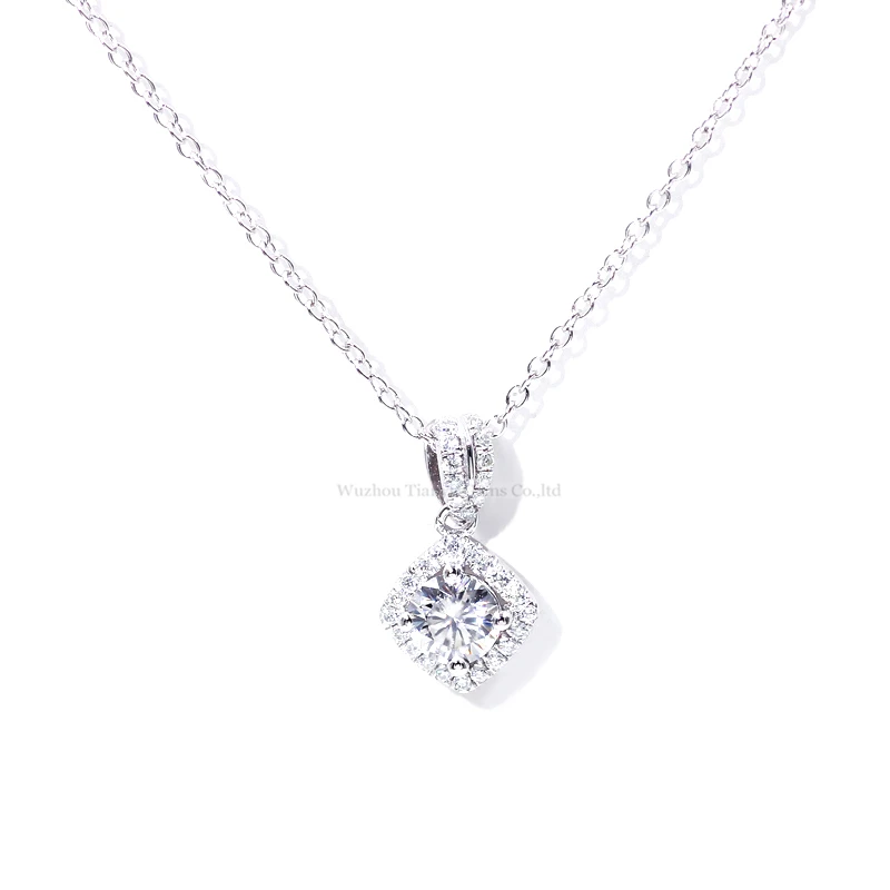 Tianyu драгоценные камни 5 0 мм сердца и стрелы Moissanite позолоченное ожерелье Подвеска