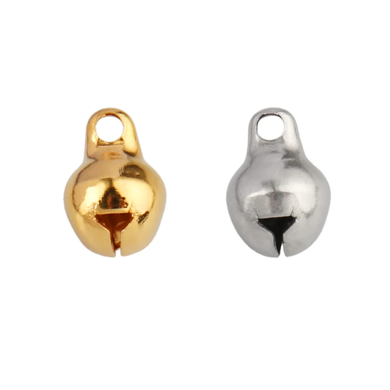 20pcs Stainless Steel Gold Jingle Bells Pendants Hanging Christmas Tree Ornaments Christmas Decorations Party DIY Crafts YanQi