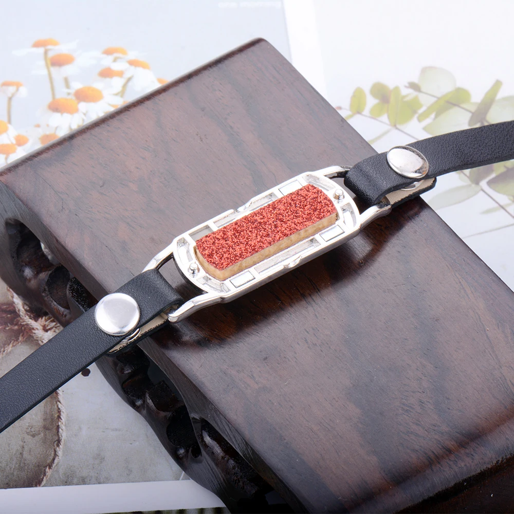 Полностью Циркон Черный Кожаный браслет для ароматерапии эфирное масло диффузор