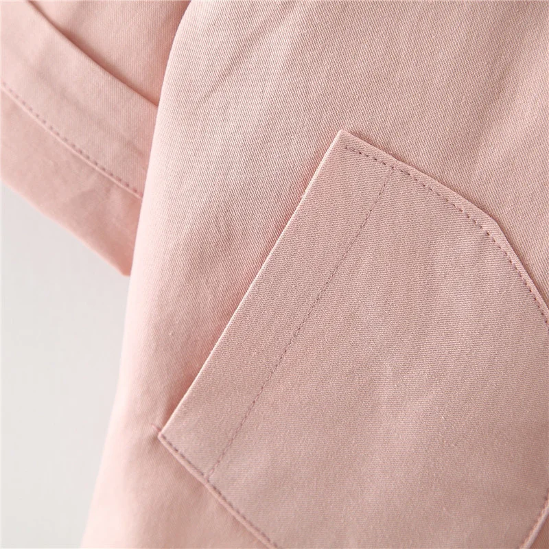 

Girls Jacket Children's breasted Lapel Trench Long Sleeve Coat Kids Winter Trench With Belt Casual Slim Fit Outerwear