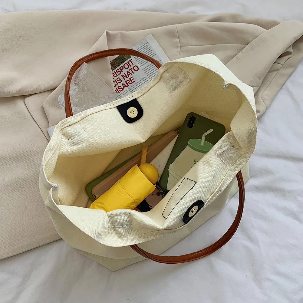 

Fashion Women Patchwork Canvas Shoulder Shopping Bag Vintage Ladies Large Capacity Tote Handbag