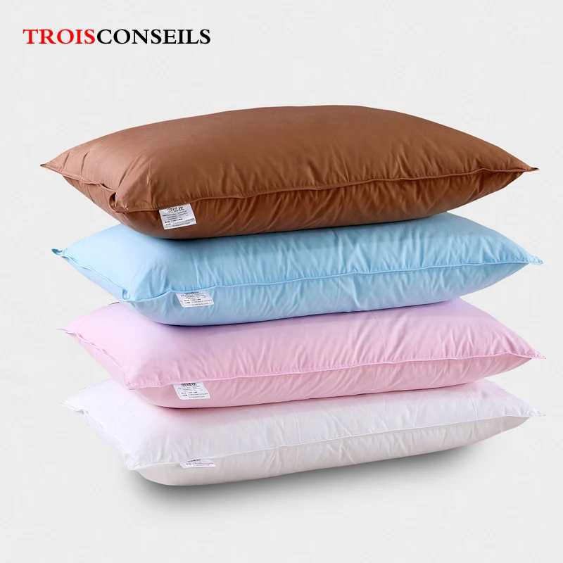

New White Goose Down Pillow Neck Pillows for Sleeping 100% Cotton Down Pillow Core for Hotel Home 48*74cm