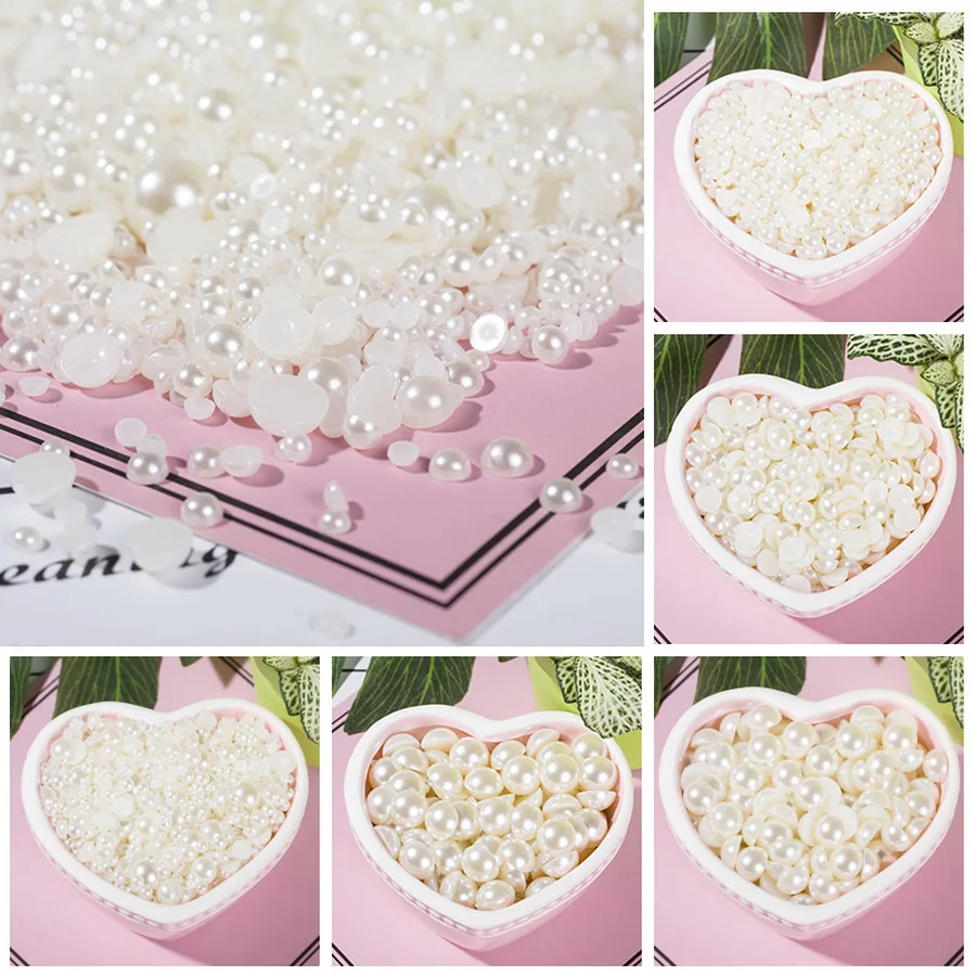 Имитация жемчуга ABS 2 5 мм 12 полукруглый резиновый жемчужный клей на бусинах со