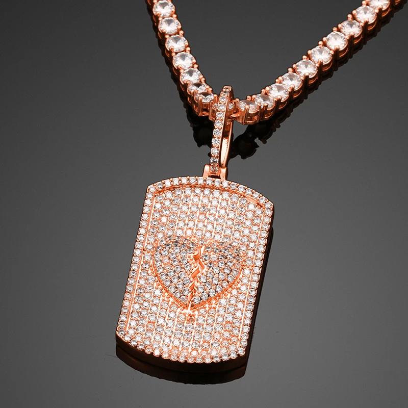 Personalized Custom Photo Memory Medallions Double Side Pendant Necklace Cubic Zircon Retangle Tag For Women Men Hip Hop Jewelry | Украшения
