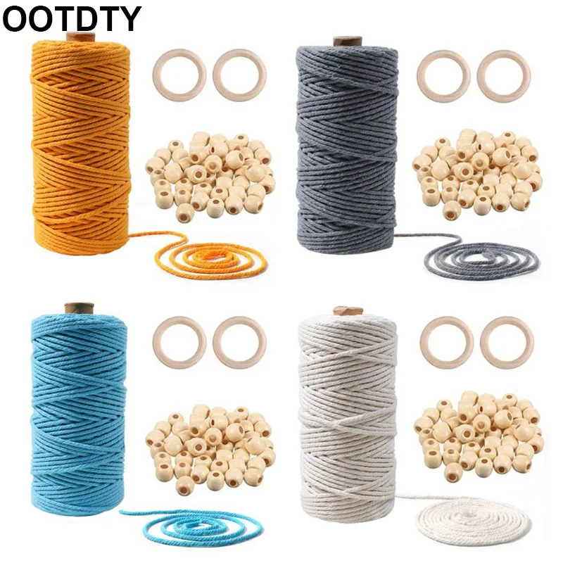 

Веревка для макраме, хлопковый шнур, ручной шнурок для ремесла, деревянная бусина, круг, кольцо, комбинация, товары для рукоделия, аксессуары...