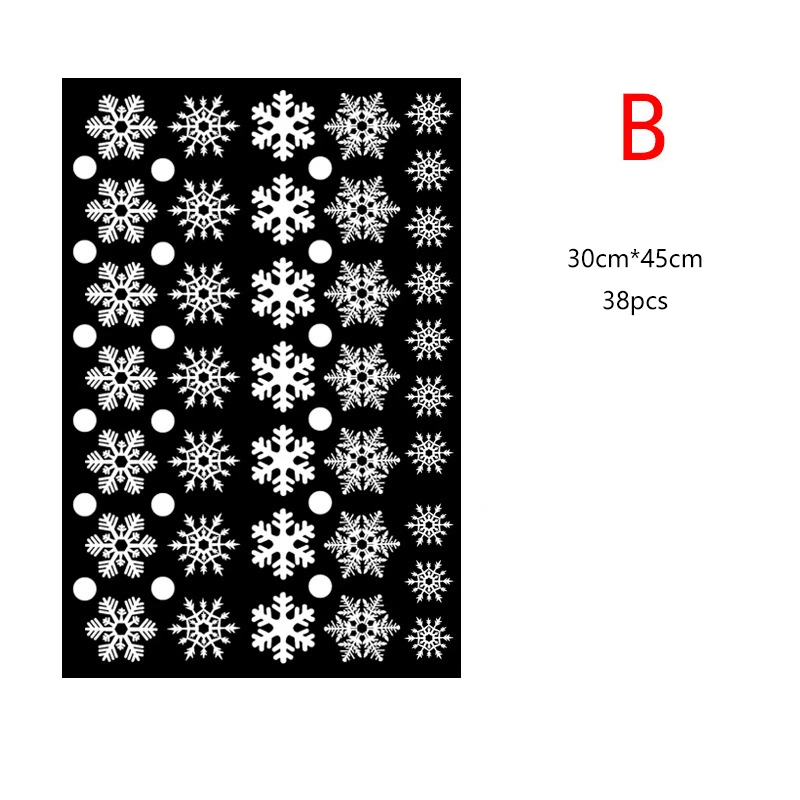 

38pcs/lot White Snowflake Christmas Wall Stickers Glass Window Sticker Christmas Decorations for Home New Year Gift Navidad 2021