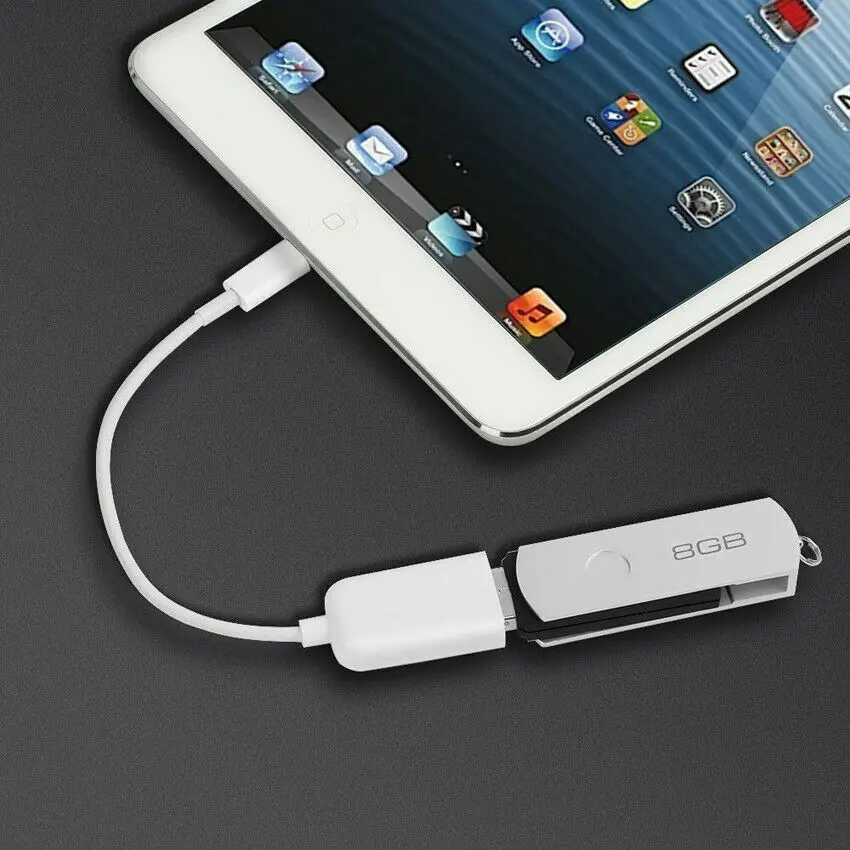 Адаптер OTG с lightning на USB для iPhone 7 8 X комплект подключения камеры конвертер iPad iOS 12 13