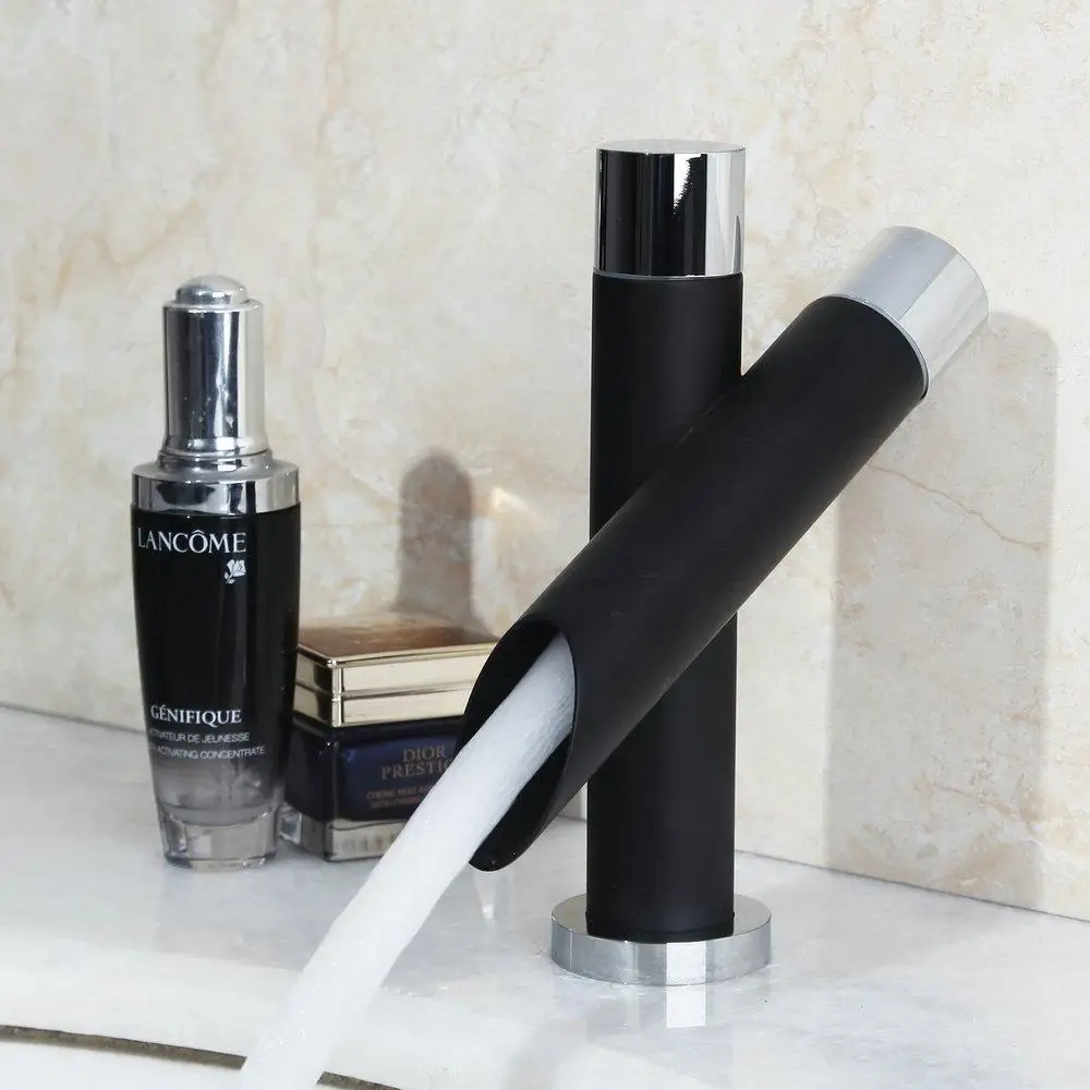 

Painting Basin Faucet Bathroom Black Faucet Painting Finish Basin Sink Tap Mixer Hot & Cold Water Faucet Dual Handles