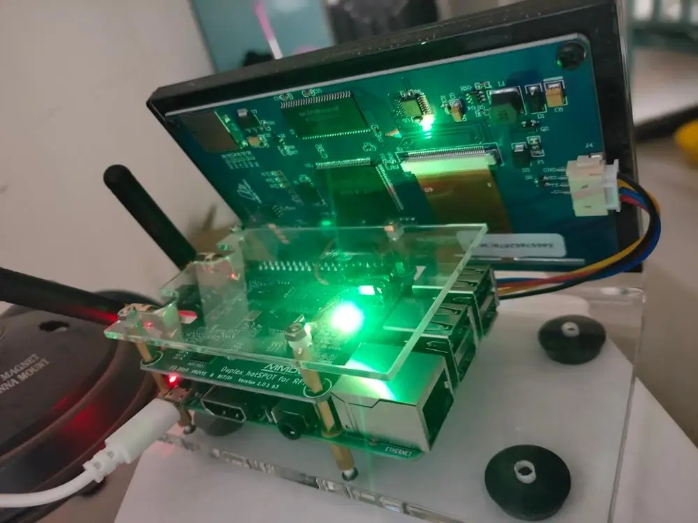 От BI7JTA дуплексный MMDVM UHF VHF UV Hotspot для P25 DMR YSF DSTAR NXDN + Raspberry Pi 3B акриловый чехол 3 2/4