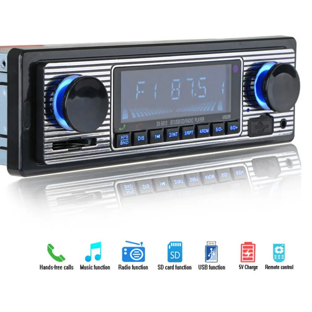 Винтажный автомобильный Bluetooth FM-радиоприемник mp3-плеер стерео USB AUX Классическая
