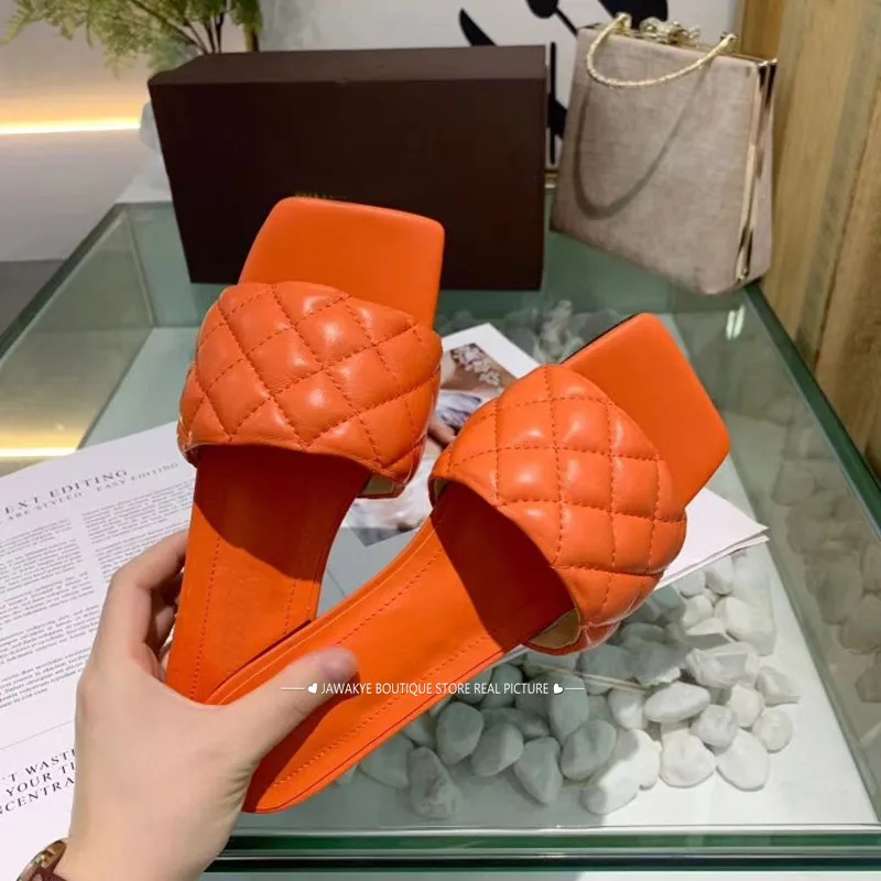 Женские сетчатые Шлепанцы из натуральной кожи на плоской подошве повседневные