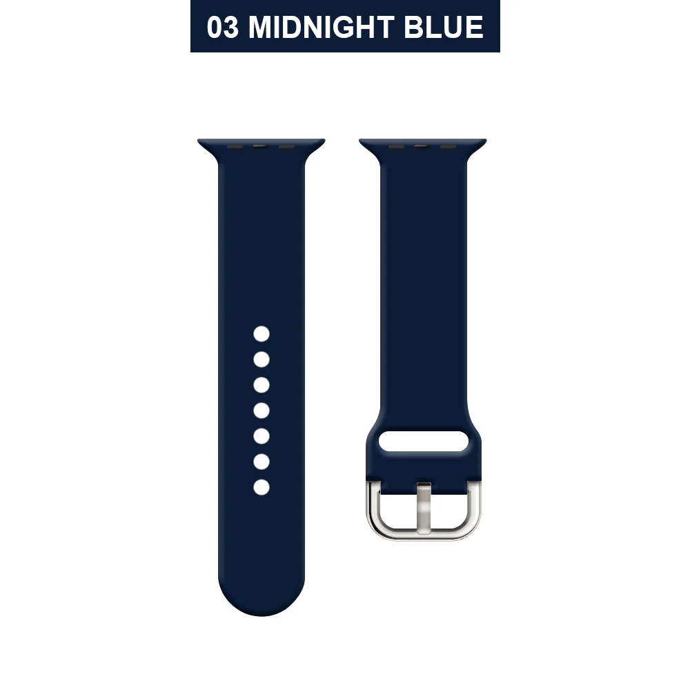Midnight blue Мягкий силиконовый сменный спортивный ремешок для 38 мм Apple Watch Series1 2 42 мм наручный браслет ремешок для iWatch Sports Edition MU SEN - Цвет ремешка: Midnight blue