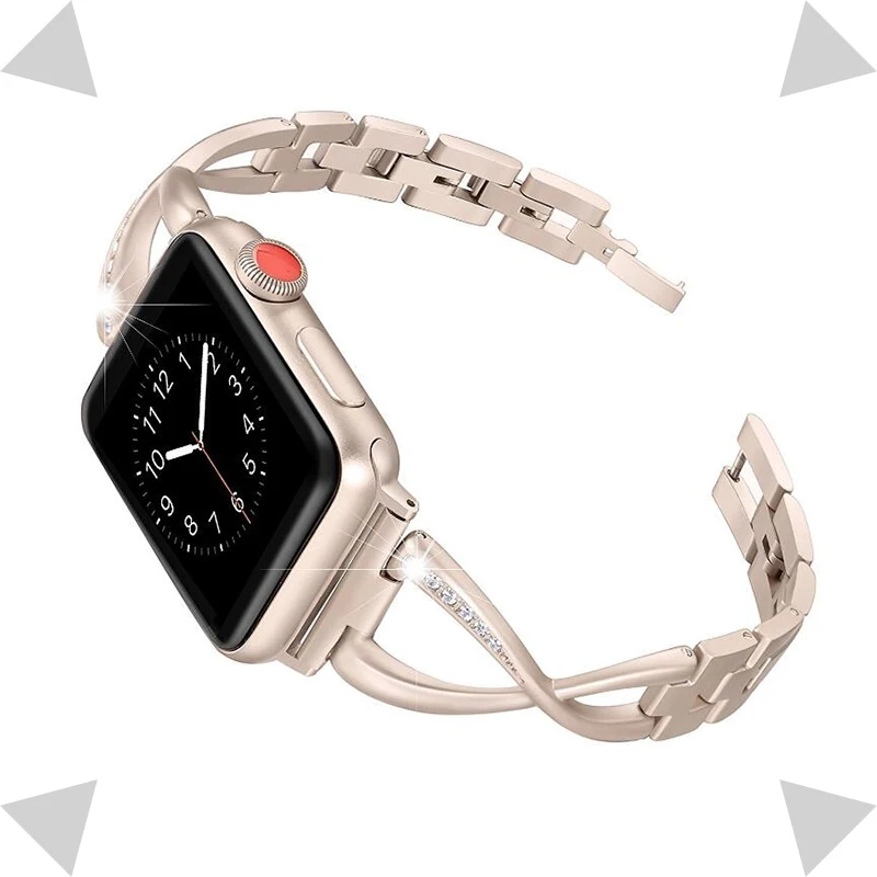 Ремешок для часов iWatch 4 40 мм роскошный браслет из нержавеющей стали наручных 6 5 44 с