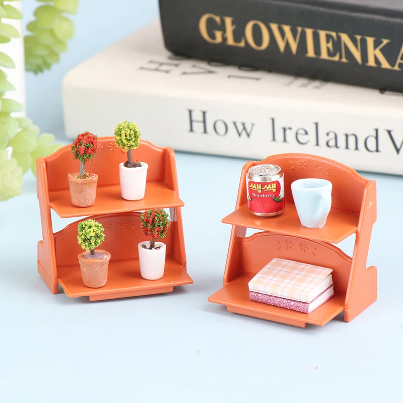 

Полка для кукольного домика в масштабе 1:12, подставка для цветов, книжная полка для книг и чашек, набор для напитков, имитация кукольного дома...