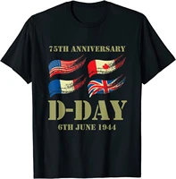 d day 75th anniversary wwii memorial men t shirt short casual 100 cotton o neck shirts