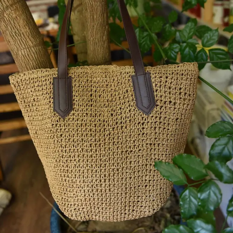 

Women Straw Bag Summer Beach Rattan Shoulder Bags Bamboo Bag Handbag Crossbody