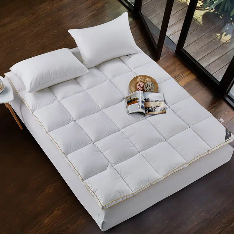 Стеганое одеяло с гусиным пухом двуспальный стеганый матрас большой размер s |