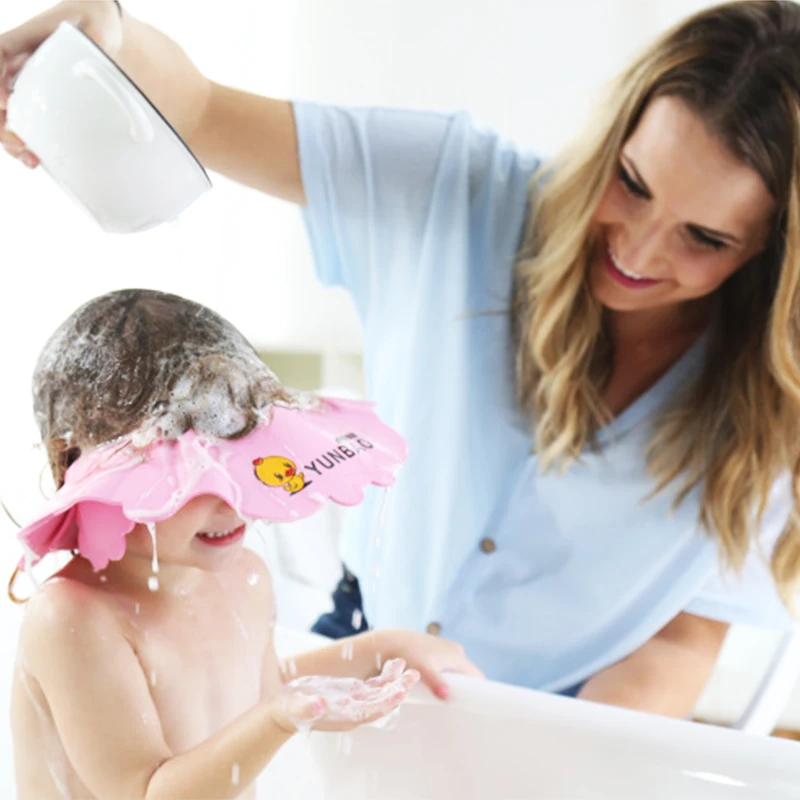 Детская шапочка для шампуня мягкая новорожденных ванной регулируемая малышей