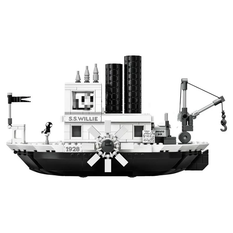 16062 Ideas серия Steamboat Willie Mickey модель корабля наборы строительных блоков 842 шт