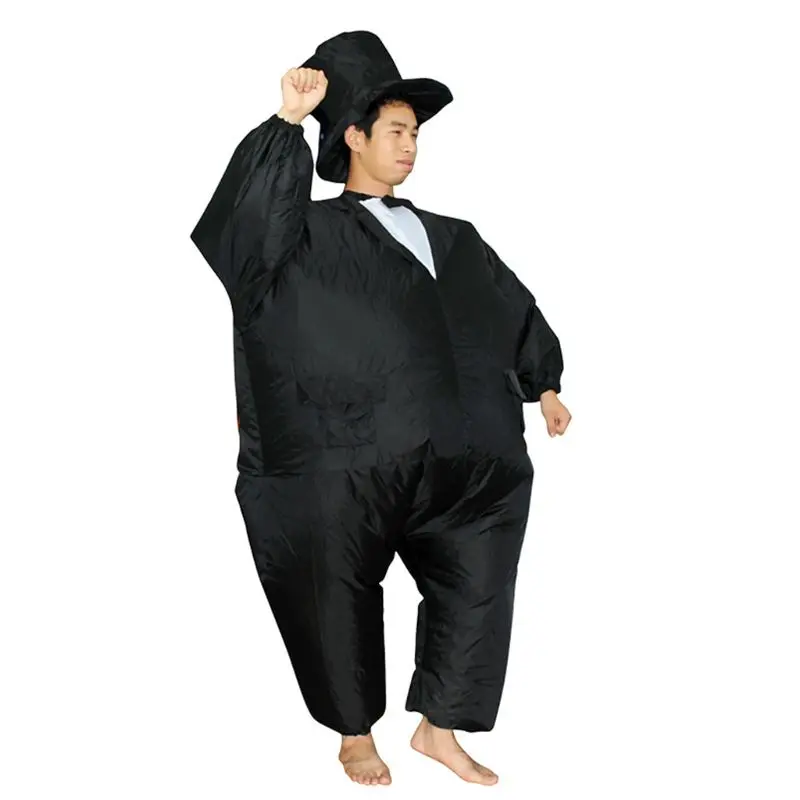 Костюм для взрослых полных мужчин черный деловой костюм надувной Забавный