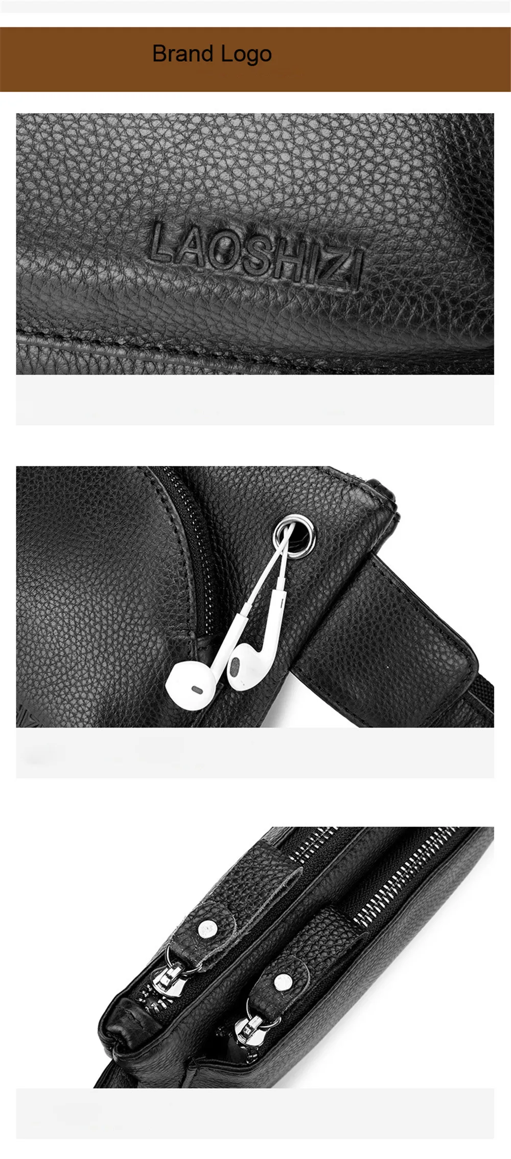 Genuine Leather Bags Belt Messenger Bag Men Small Waist Hip Bag for Man Waist Packs Pouch Men's Crossbody Bags 91126