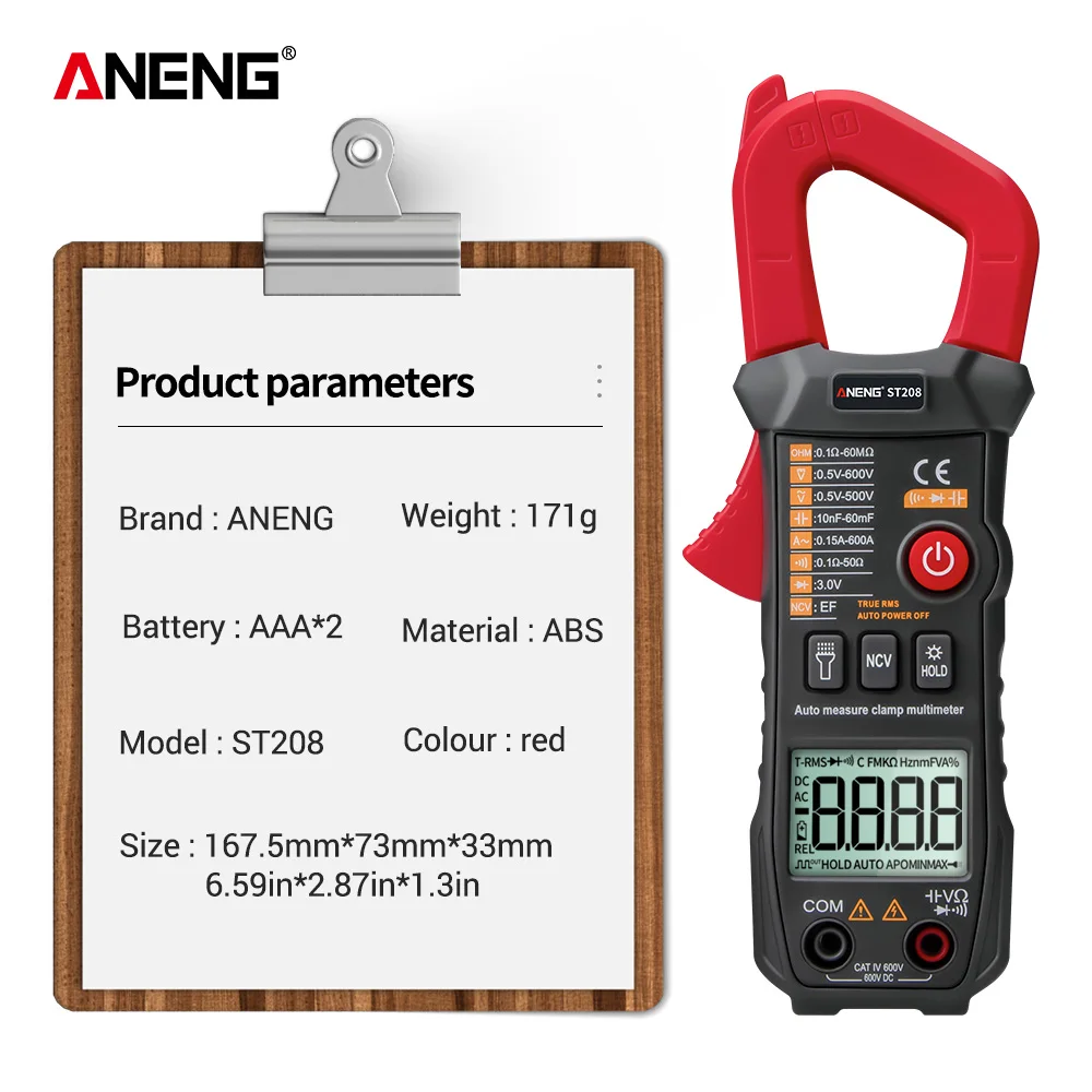 ANENG ST208 мультиметр цифровой токовые клещи clamp meter струбцина столярная тестер tester