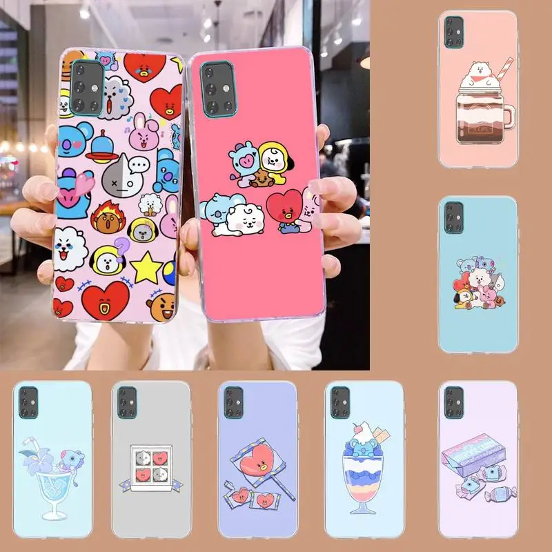 

Zororong Cartoon Funny B-BT21 Phone Case For Samsung S21 S30 S10 S9 S8 S7 A31 A12 A70 A52 A30 lite plus ultra soft Cover Fundas