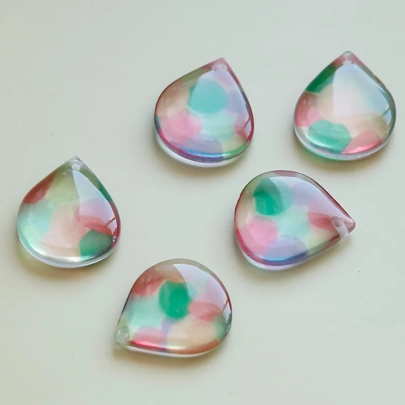 

Light watercolor sensation, fat and fat, dripping glue sealed pendant, Japanese hand-made earrings, DIY accessories materials