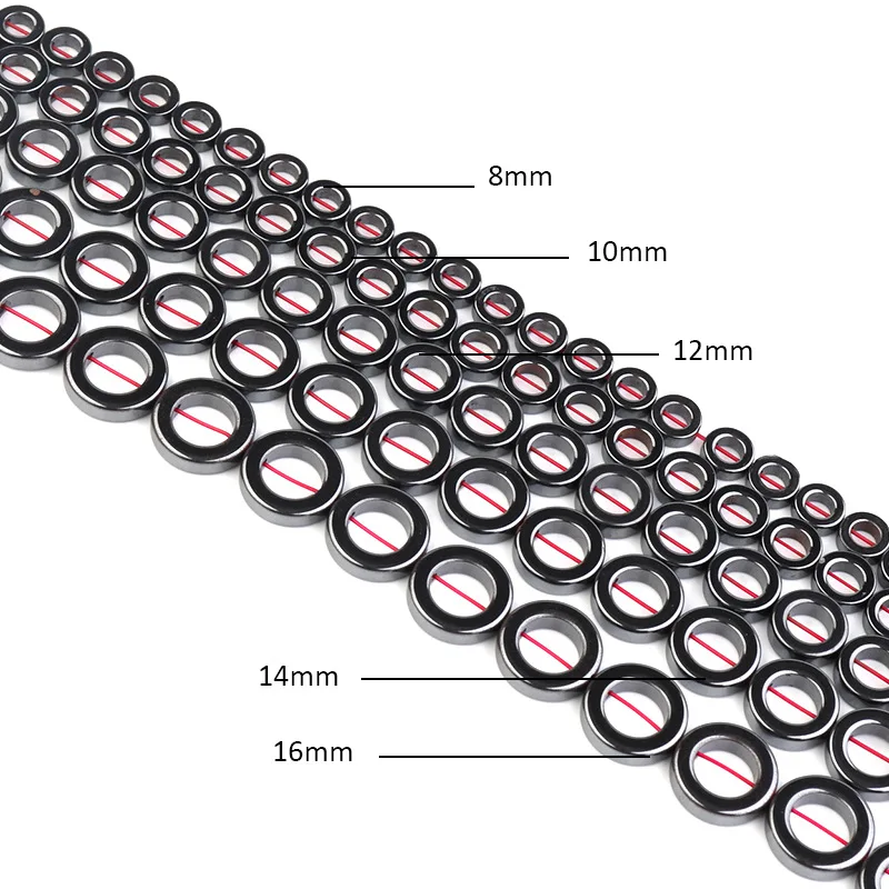 Высококачественное ожерелье из черных бусин с бусинами кольцо двойным