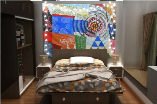 

Abstract Painting Tapestry Art Wall Hanging Sofa Table Bed Cover Home Decor