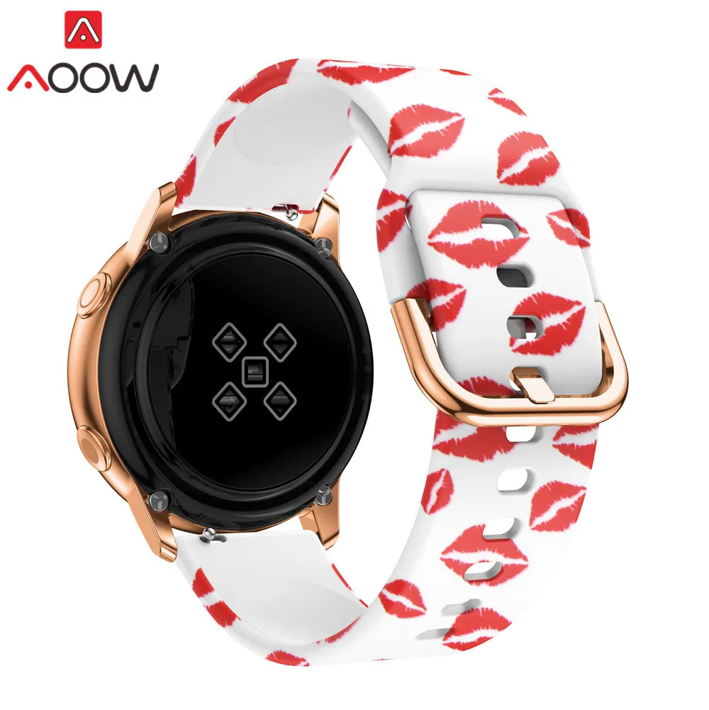 20 мм силиконовый ремешок для часов samsung Galaxy Watch Active 42 мм S2 Huami Amazfit Bip Leopard браслет с принтом ремешок Correa
