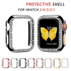 Чехол-бампер с алмазами Защитный чехол для Apple Watch чехол серии 5 4 3 2 1 38 мм 42 мм Чехлы для наручных часов Iwatch, 5 4 40 мм 44 мм аксессуары для часов