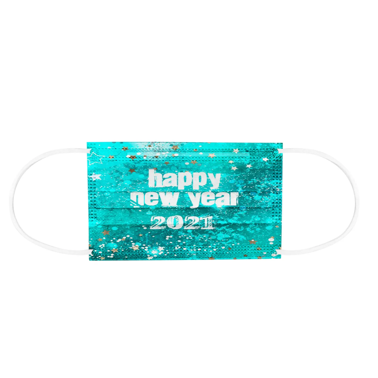 

Face Protective Mask 100PCS Adult Disposable Facial Mask Kit 2021 Happy New Years Disposable Three Layer Face Masks Mascarillas