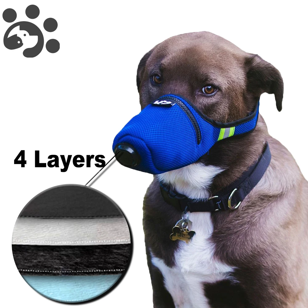 Заменяемая фильтрующая маска для собак Respirator Anti Dust PM2.5 Puppy Guard Mask Large Small Protective Muzzle.