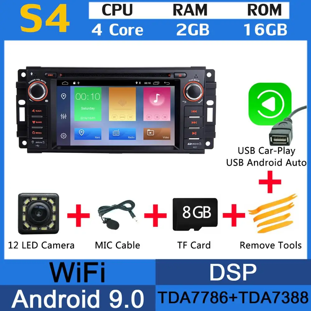 MTK USB CarPlay PX6 4G+ 64G Android 9,0 Автомобильный DVD радио gps для Jeep Wrangler Компас Commander Cherokee Dodge caliber путешествие Liberty CarPlay DSP - Цвет: MTK USB CarPlay