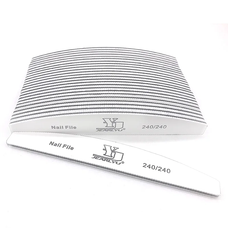 240-240 50 Pcs Professional Nail Files Sandpaper 80/100/150/180/240 nagel vijlen Nail Buffer Blocks Lime Curve Manicure Nail File Tools - Color: 240-240