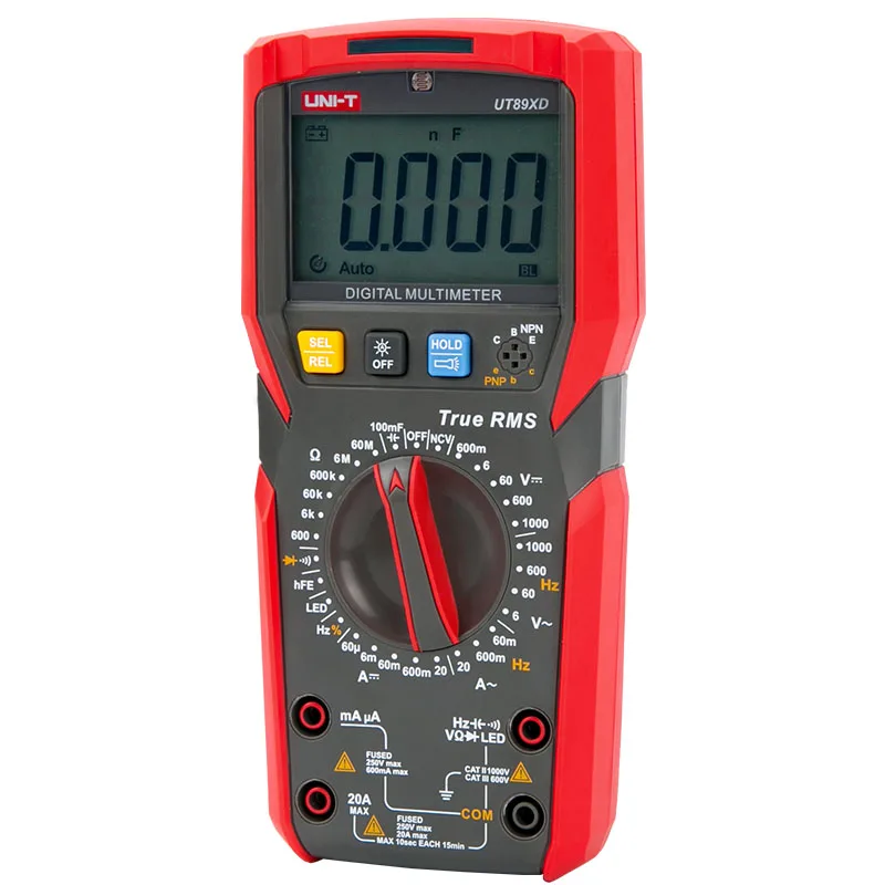 

UNI-T UT89X UT89XD Professional Digital Multimeter True RMS NCV 20A Current AC DC Voltmeter Capacitance Resistance Tester