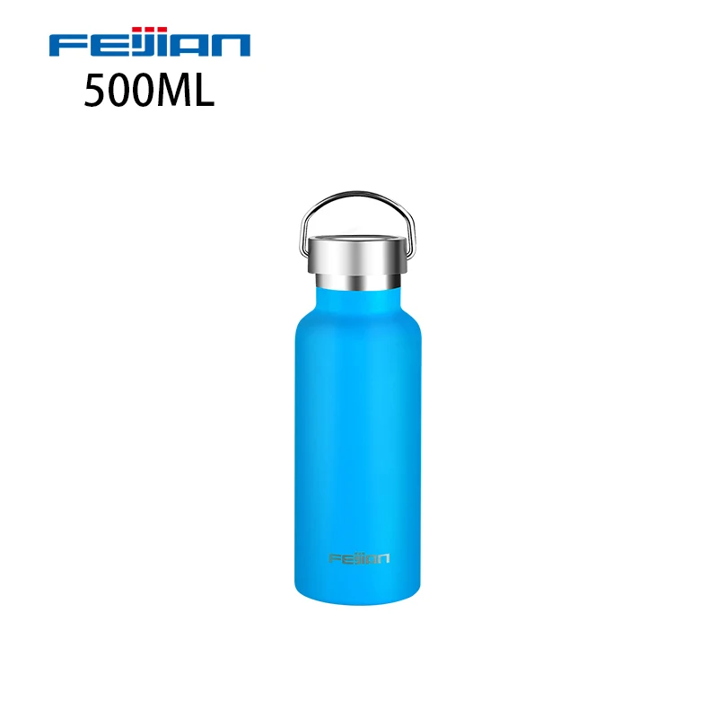 500ml only bottle FEIJIAN термос из нержавеющей стали с двойными стенками, термос с вакуумной изоляцией, герметичная Спортивная бутылка для воды, Стандартный рот - Цвет: 500ml only bottle