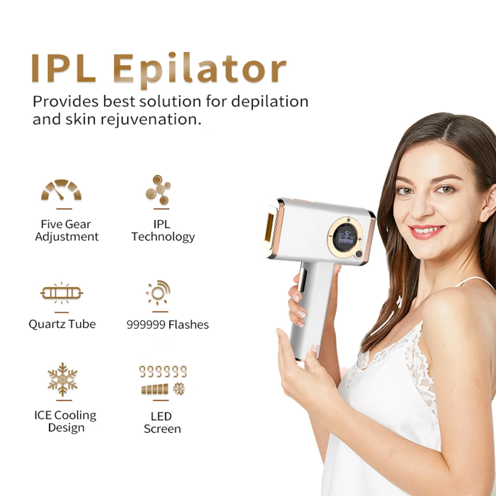 Лазерный эпилятор Fieezoe для холодного удаления волос IPL женщин безболезненный