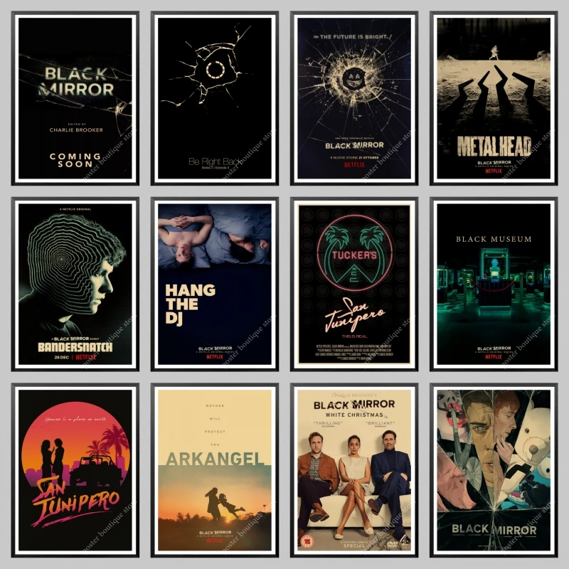 Черное зеркало кино крафт-бумага постер Бар Кафе Винтаж Высокое качество печать